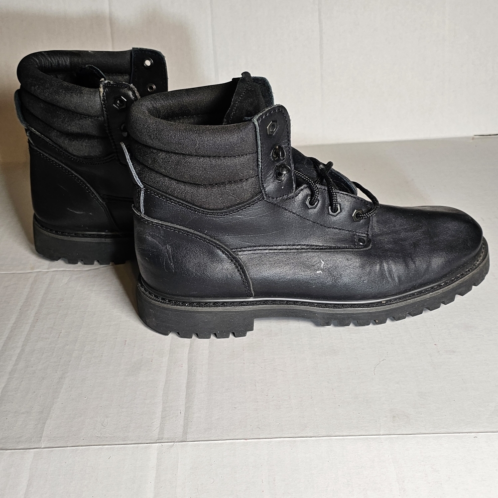 Sears Vintage Oil Resistance Black Men's 11D. Leather Boots. Lace Up. - Picture 7 of 7